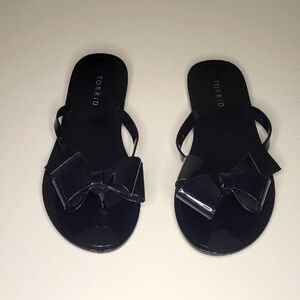 Torrid Black Sandals Classic Thong Style #12